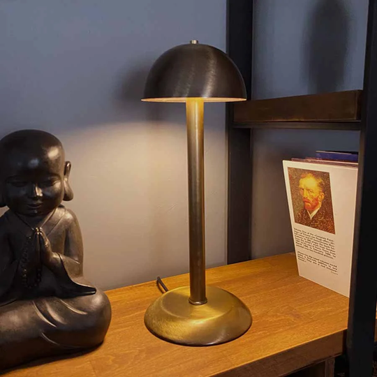 Antique Style Brass Table Lamp, Bedside Traditional Nightstand Lamp For Bedroom, Office
