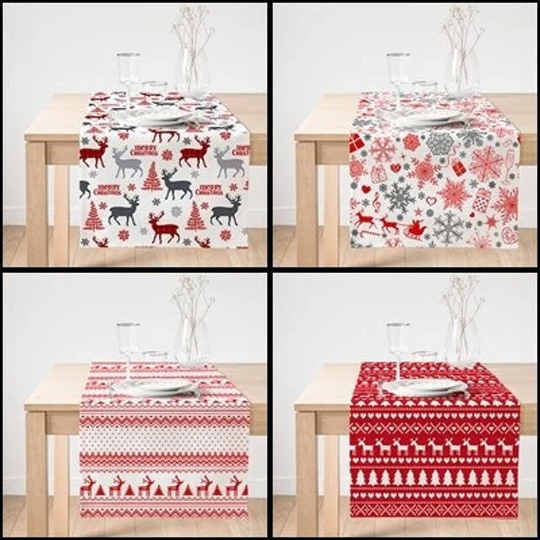 Christmas Table Runner|xmas Suede Runners|Happy New Year's Runner|Noel Runner|Decorative Tablecloth|Home Gift|Kitchen Tabletop