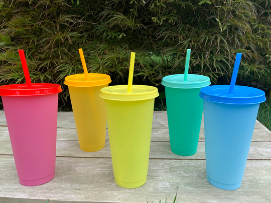 24Oz Color Changing Cups/Blank Tumblers/ Plain Cups/Reusable Birthday Cups/Color Party Cups/Plain Cup