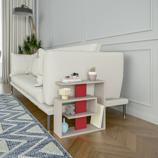 2 Tier Wood Side Table/End With Shelves For Living Room Decor | Modern Bedside Room, Bedroom