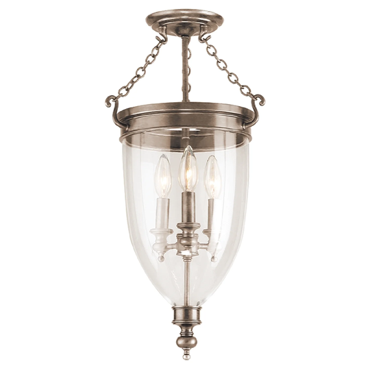Hudson Valley Hanover 3-light Semi Flush, Historic Nickel