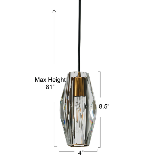 Robert Stevenson Lighting Celia - Faceted Crystal and Metal Ceiling Light - 4L x 4W x 81H