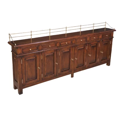 Selda 96" Wide Walnut Wood Sideboard