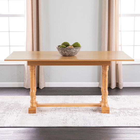 SEI Furniture Eddlewood Farmhouse Drop Leaf Trestle Console to Dining Table