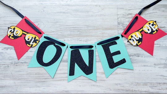 One Cool Dude High Chair Banner, Tropical Boy's First Birthday Party Decorations, Palm Tree Sunglasses Cake Smash Banner
