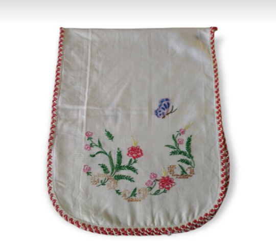 Embroidered Table Runner Vintage 70S