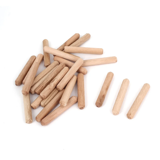 25 Pcs Furniture Wood Plute Pins Wooden Dowels Replacement 50mm x 8mm - Wooden Color - 1.97" x 0.3"(L*D)
