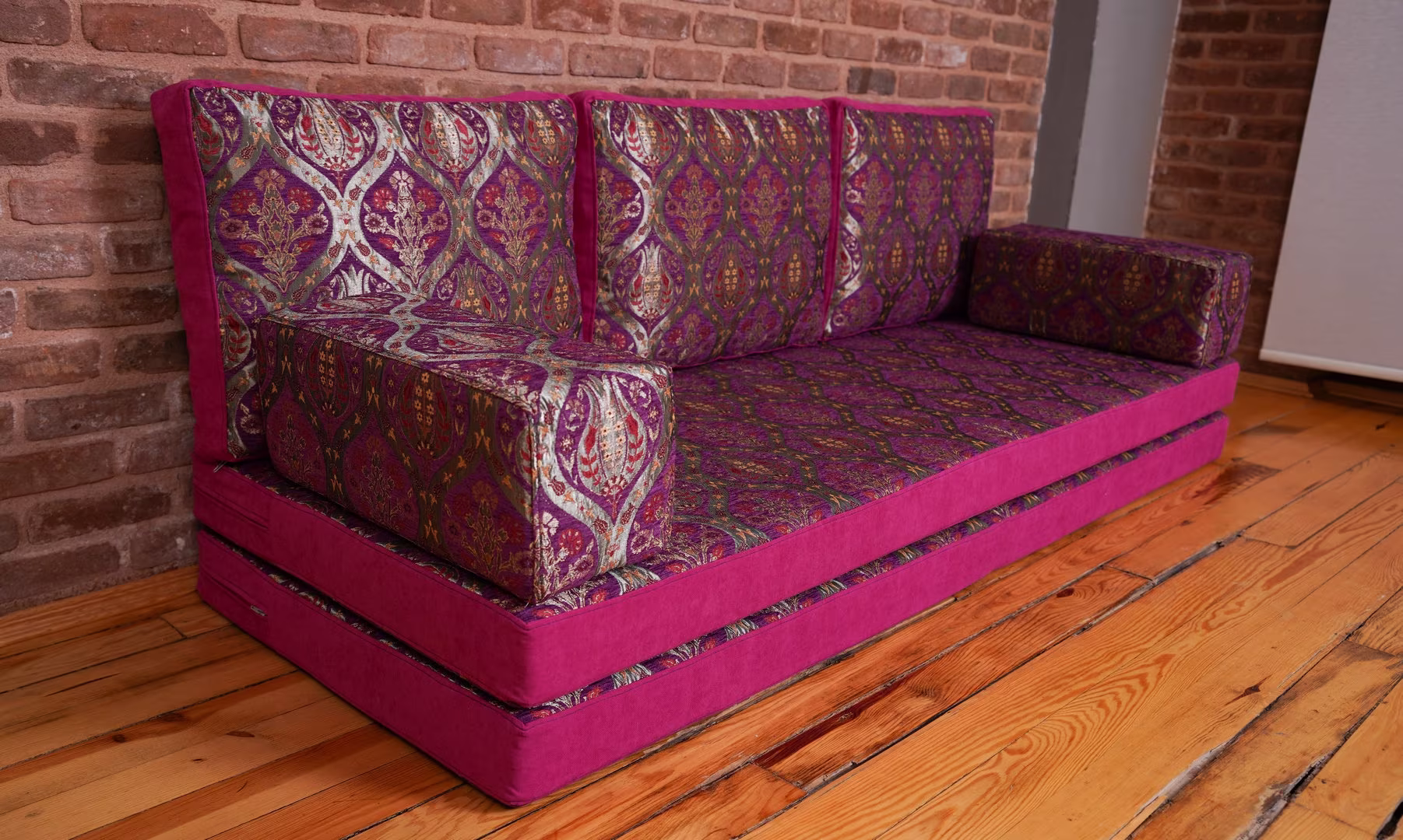 8" Thickness Floor Seating, Purple Couch, Arabic Livingroom, Seating Sofa, Moroccan Turkish Majlis