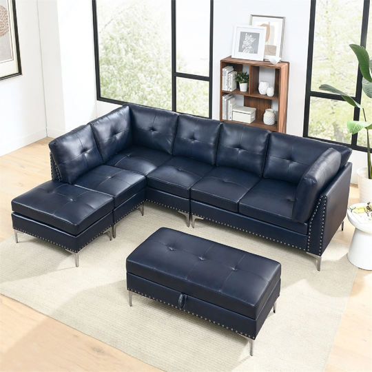Lucio 103" Wide Sectional Sofa with Nailhead Trim