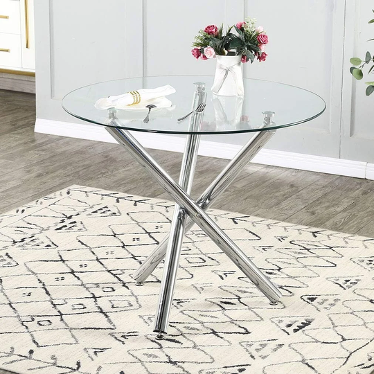 Sicotas Modern Glass Dining Table Tea Coffee Table