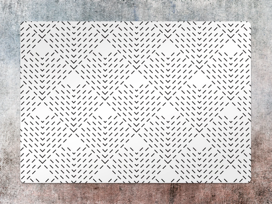 Black Triangles Chair Mat, White Splat Vinyl Floor Geometric Protective Pvc Area Rug, Housewarming Gift