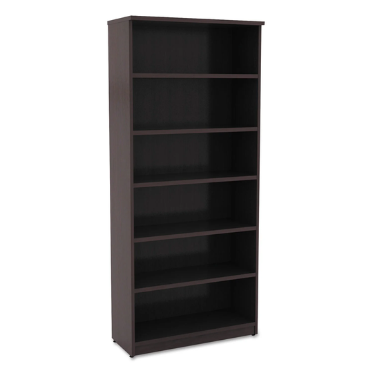 Alera Valencia Series Bookcase, Six-Shelf, 31 3/4 x 14 x 80 1/4, Espresso - 31 3/4" x 14" x 80 1/4"