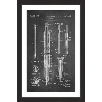 'Pencil 1955 Chalk' by Steve King Framed Painting Print
