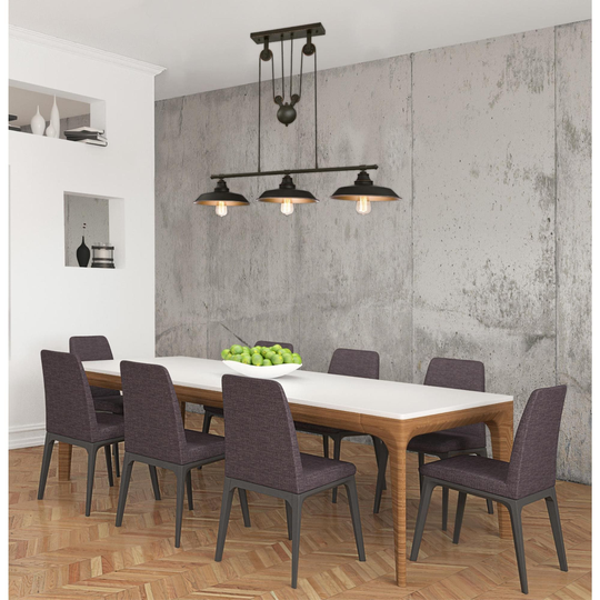 Westinghouse Lighting Iron Hill Oil Rubbed Bronze with Highlights 3-Light Pulley Pendant