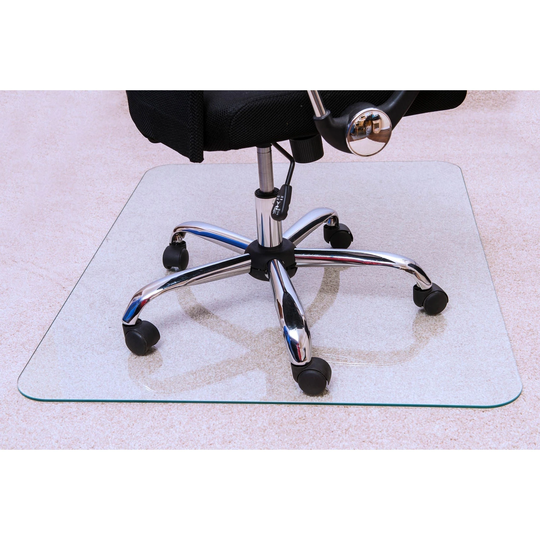 Cleartex Glaciermat | Reinforced Glass Chair Mat | Executive Chair Mat | For Hard Floors & All Pile Carpets | Size 36" x 48"