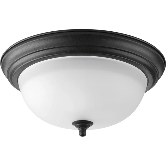 Progress Lighting Black 2-light Flush Mount
