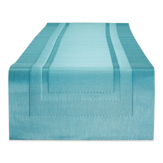 72" Teal Blue Solid Double Framed Table Runner