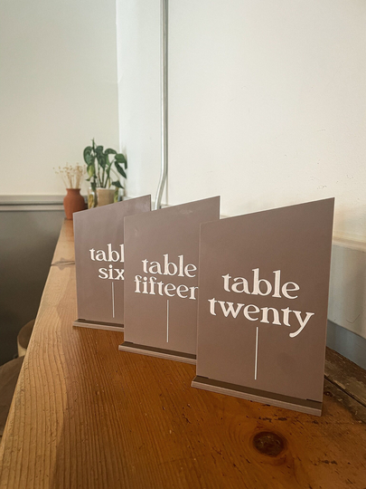 Modern Wedding Sign | Minimalist Table Number Acrylic |Engraved Signs For Frames Customizeable