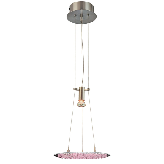 Classic Lighting Crystal Lake 1 Light Pendant with Crystal Accents
