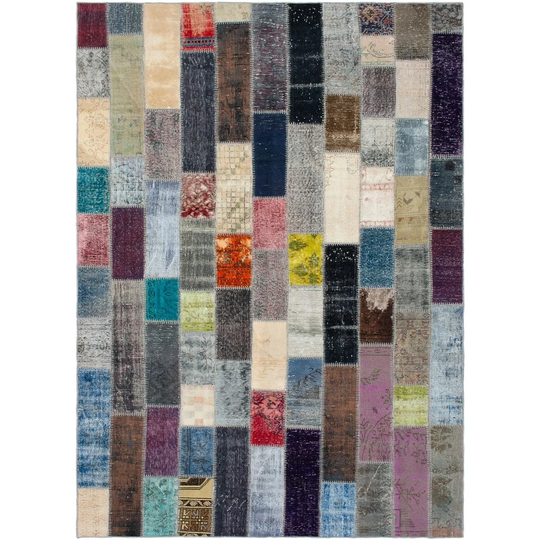 ECARPETGALLERY Hand-knotted Color Transition Patchwork Multi Wool Rug - 6'8 x 10'3