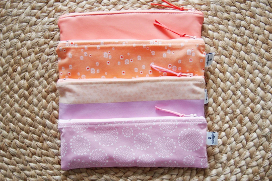 Coral Reusable Snack Bag, Zipper Pouch, Straw Cutlery Pouch, Case, Utensil Pencil Case, Zero Waste