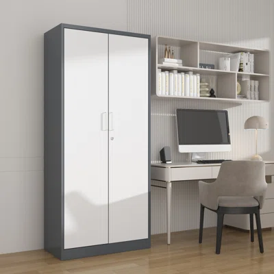 Metal Storage Cabinet With Lock Door, Adjustable Shelf Steel Cabinets For Office, Home
