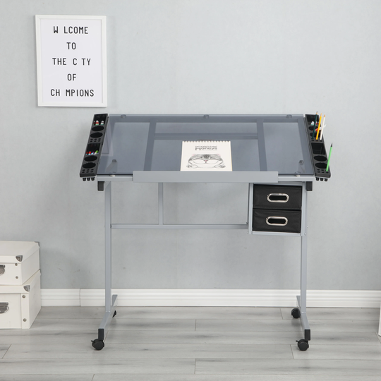 Adjustable Art Drawing Desk with 4 Wheels