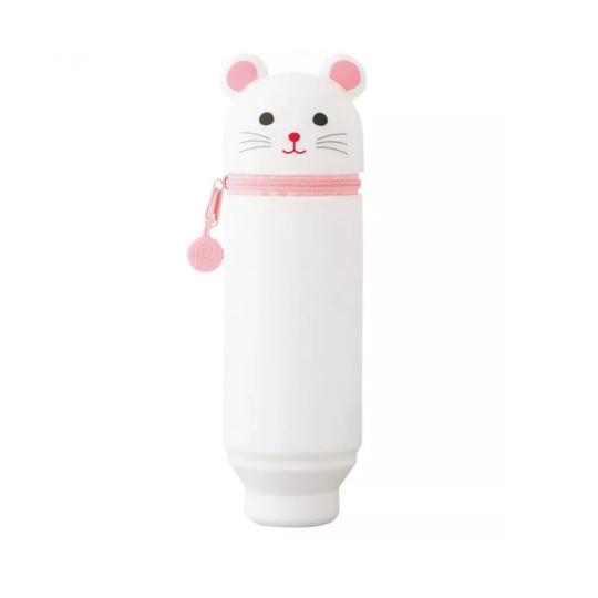 Punilabo Stand Pencil Case | Standard Size - White Rat