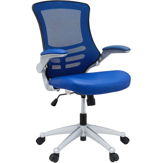 Attainment Mesh Back and Vinyl SeatModern Office Chair in Blue