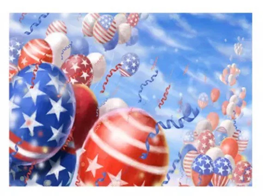 Us Seller. 40x30cm America, Patriotic USA July 4Th, Independence Day Balloons Diamond Painting Kit. Round Drills, Full Drill. Fast S&h