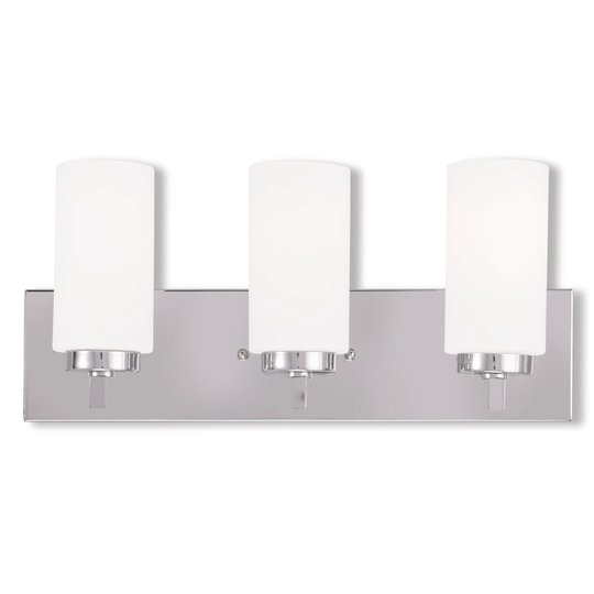 Livex Lighting West Lake 3 Light Polished Chrome Bath Vanity - Polished chrome - Polished chrome