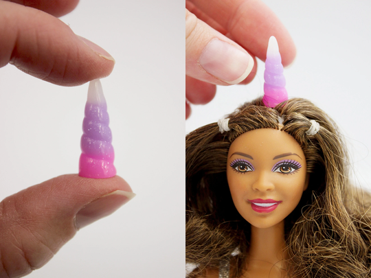 Unicorn Horn - 16 Scale For Handmade Doll, Unicorn, Polyresin Miniature Accessories Choose 1 From 15 Color Styles Sewing & Doll Making