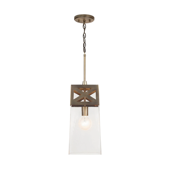 1-light Aged Brass Pendant