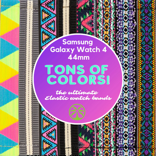 Elastic Samsung Galaxy Watch 4 Band - For 44mm Watch4 Model With 20mm Adapters Choose Your Pattern Tons Of Colors