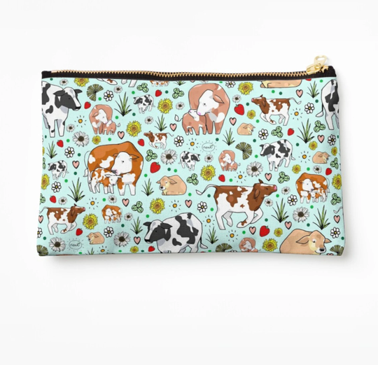 Cow Zipped Pouch, Pencil Case