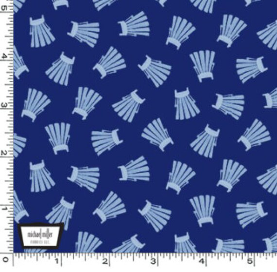 Camp Chairs in Blue From Camping Life Collection By Deane Beesley For Michael Miller Fabrics - 100% High Quality Cotton