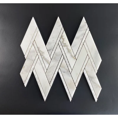 Seashell Herringbone / Chevron Mosaic Wall & Floor Tile