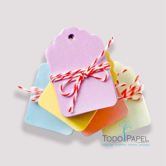 Pastel Color Mini Hanging Tags - 1.25" X1.75" | Choose From 5 Great Colors Pink, Blue, Mint, Lilac, Yellow Party Favors, Gifts, Label Tag