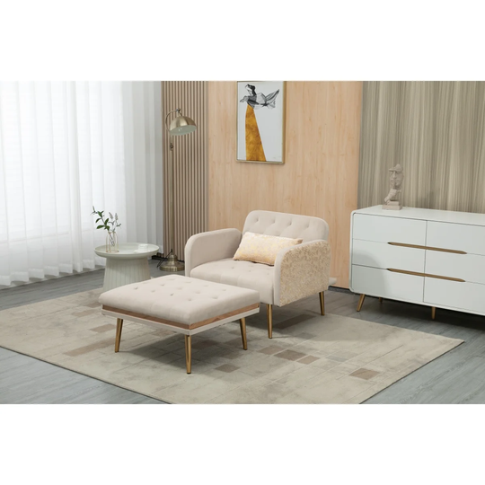 Chaise Lounge Chair Accent Chair with Ottoman for Living Room