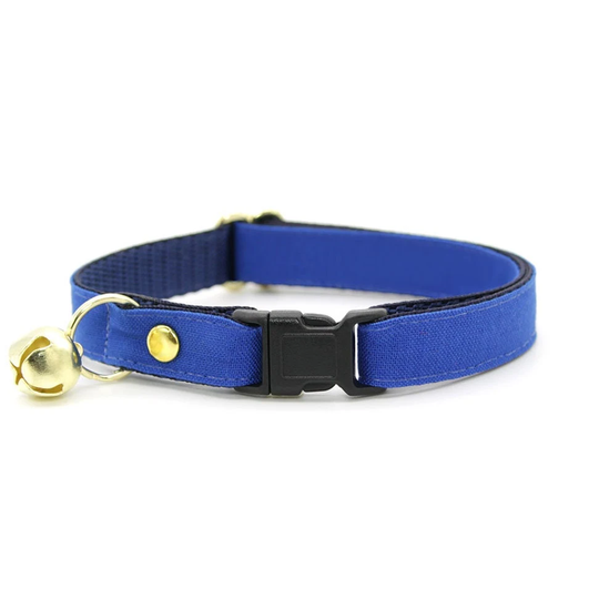 Cat Collar - "Color Collection Cobalt Blue" Solid Color Blue/Breakaway + Non-Breakaway Wedding Cat, Kitten Small Dog