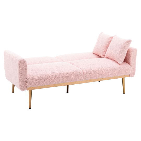 Elegant Velvet Sofa, Accent Sofa Loveseat Sofa with Metal Feet, Folding Futon Sofa Bed