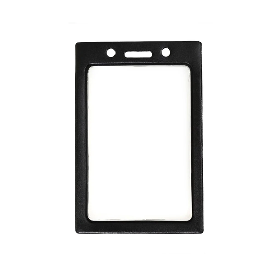 10 Pack - Color Badge Holder Free Ship Vertical Black Border With Clear Vinyl Window Protector For Credit Card Size