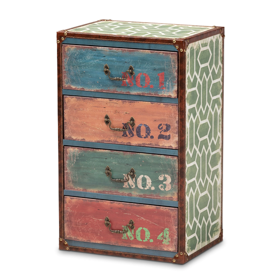 The Curated Nomad Encline Vintage Rustic 4-drawer Storage Cabinet