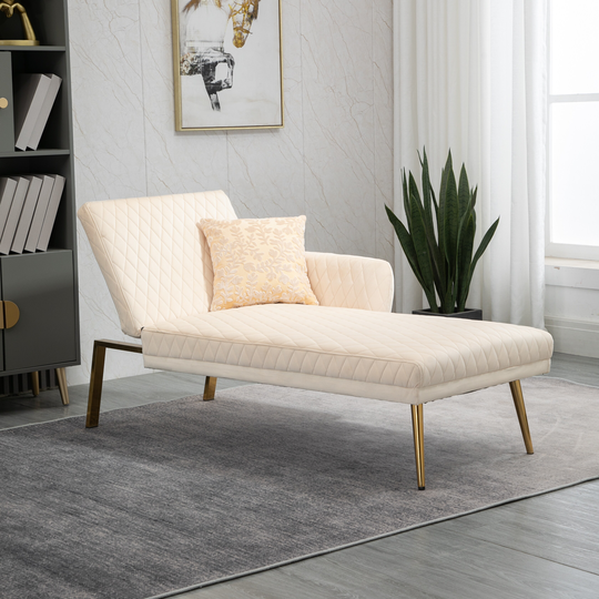 Velvet Loveseat Sofa Accent Sofa with Metal Feet - 66.14*29.53*31.5