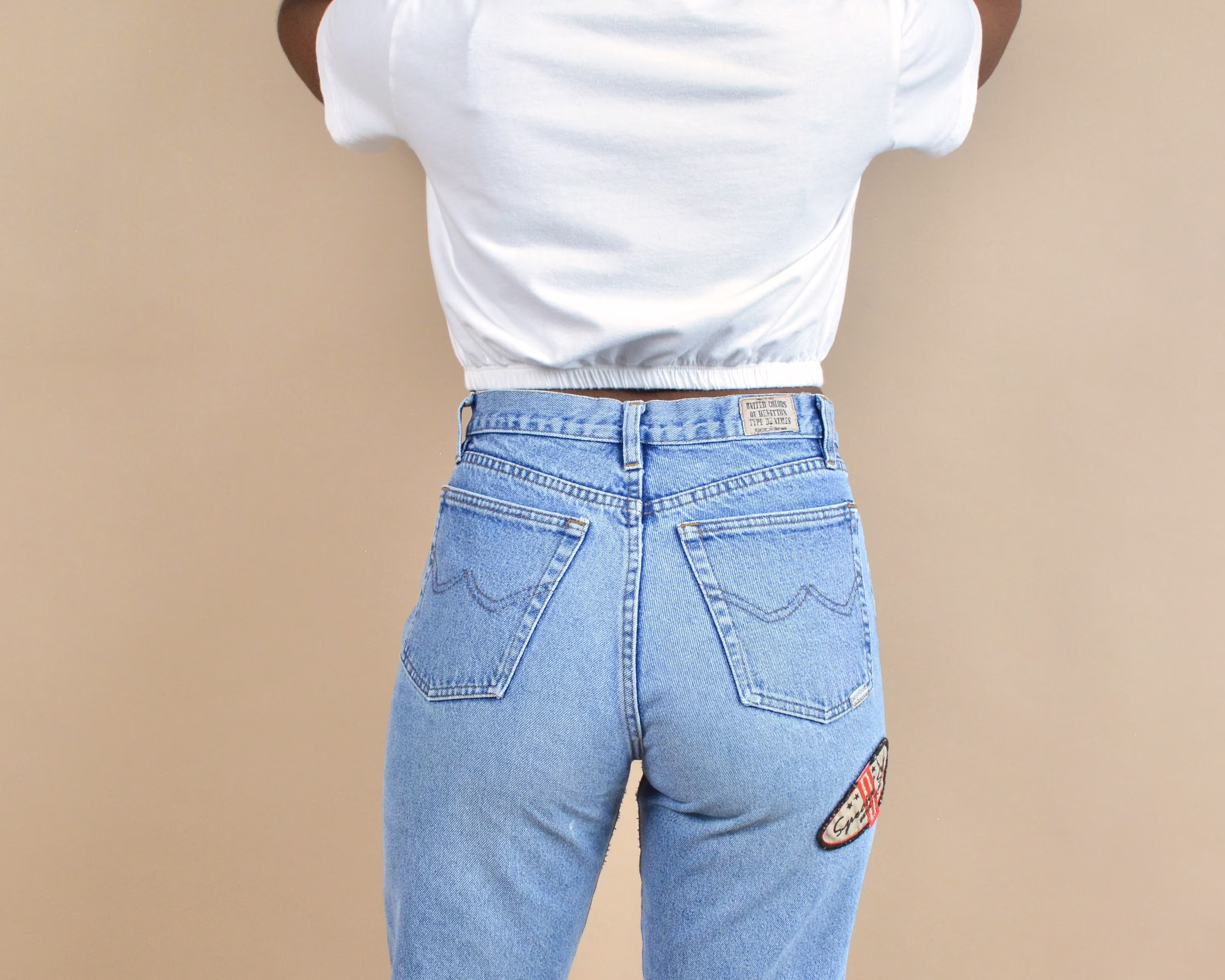 United Colors Of Benetton Size 29 High Rise Vintage Patch Jeans