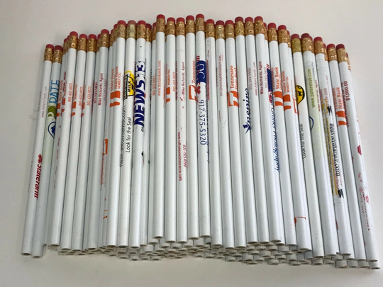 144 Lot Misprint White Pencils With Rubber Eraser #2 Lead, Bulk Wholesale