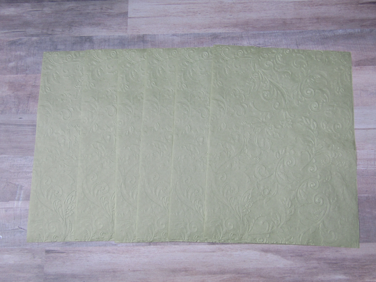 12 Light Green Embossed Paper - Journal Scrapbooking Journaling Junk Pages Hand Stained Paper-Aged Paper-Vintage