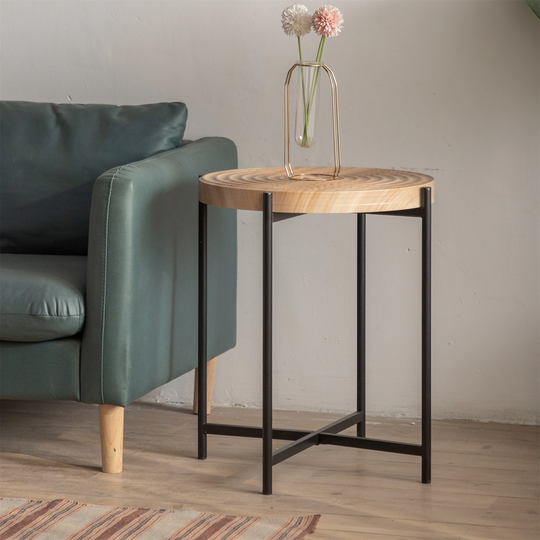 20 Inch Thread Design Round MDF Table Top Coffee Table
