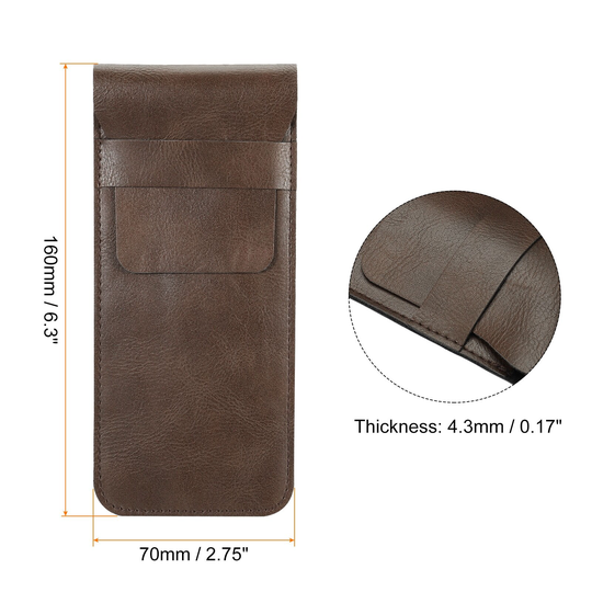 Pocket Pen Protector, 2Pcs Leather Pencil Sleeve Pouch Holder w Cover
