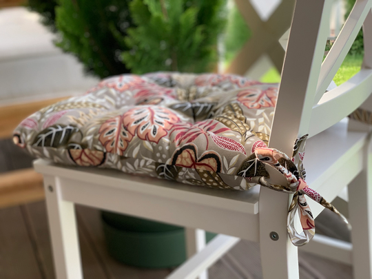 Big Sale Quilted Chair Cushions/Seat Cushion With Flowers Ties Square Outdoor